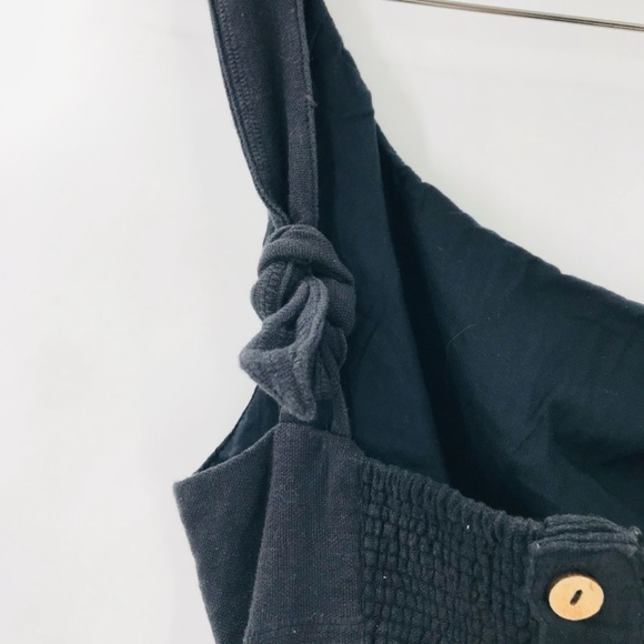 Free People One Shoulder Wrap Midi Dress Black Size Small - Picture 11 of 12